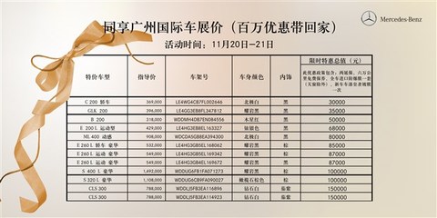 同享广州车展价特惠专场 豪礼感恩回馈 — 鹏龙利泰奔驰引爆购车狂欢